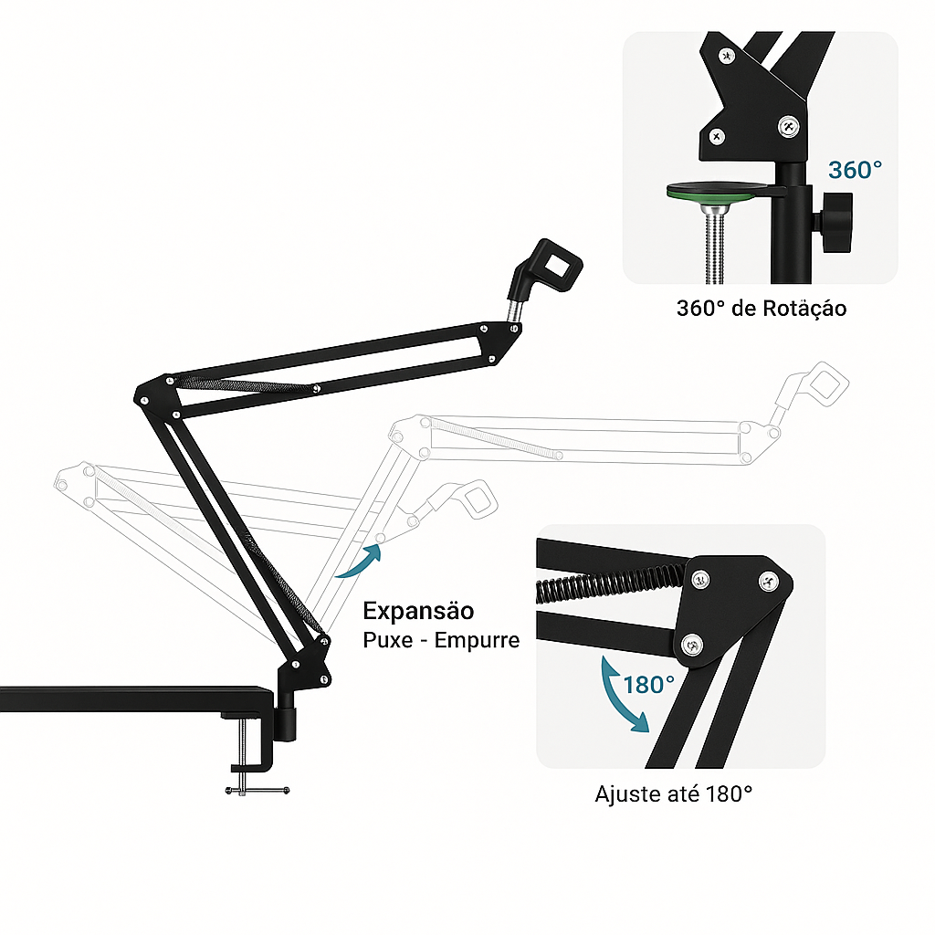 Suporte Pedestal de Mesa Multifuncional para Celular