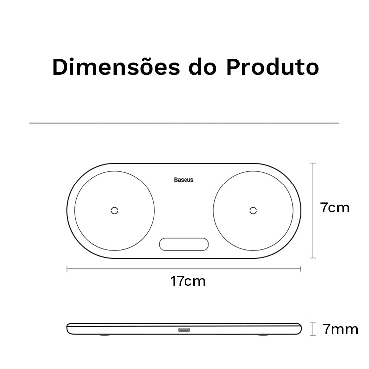 Carregador sem fio 2 em 1 Baseus