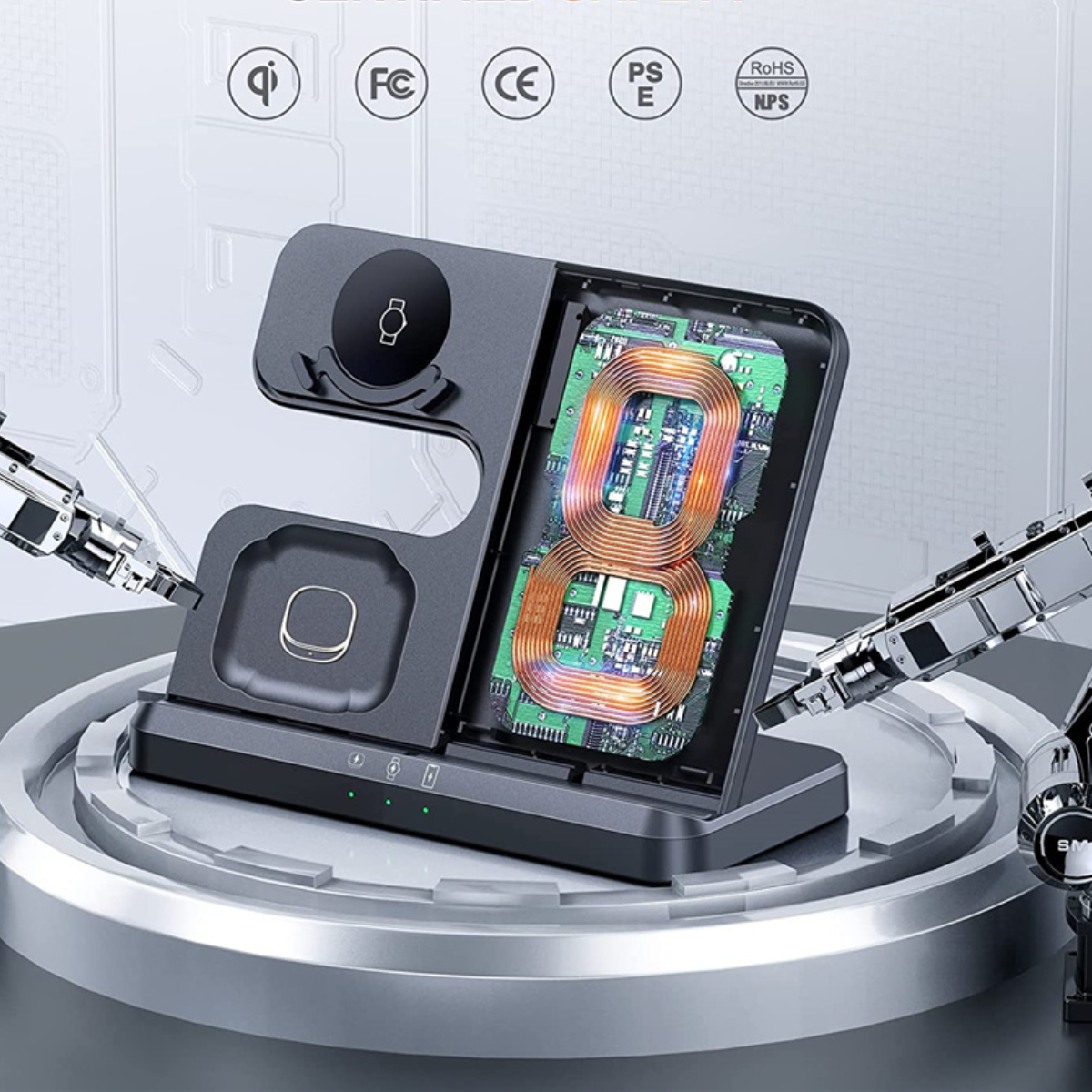 Carregador sem fio Samsung 3 em 1 - Carregamento Rápido