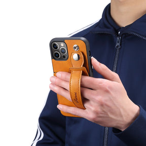 Case iPhone de Couro com Slot para Cartão e Alça Ajustável