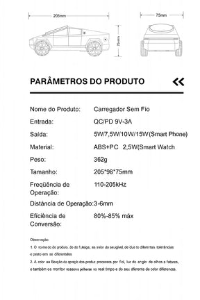 Estação De Carregamento 3 Em 1 Cybertruck